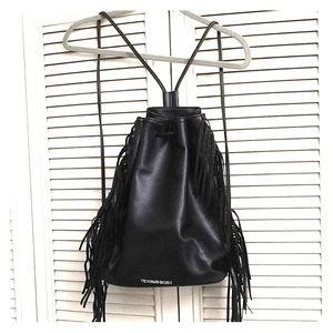 VS Fring black faux leather backpack